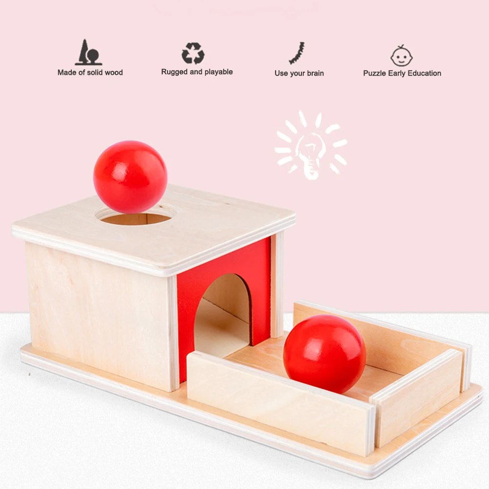 

Montessori Toy Preschool Drop With Ball Toddlers Object Permanence Box Infant Development Wooden Teaching Portable Home Tools