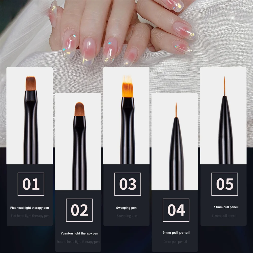 

5 шт./комплект, кисти для наращивания ногтей