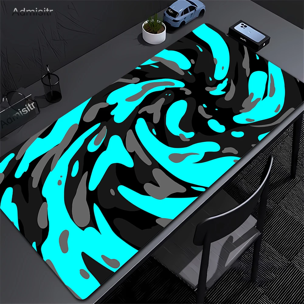 Фото Коврик для мыши сине-белый Strata Liquid, большой игровой коврик для мыши, аксессуары для геймеров и офиса, резиновый коврик для компьютера, коврик для клавиатуры, настольный коврик №1