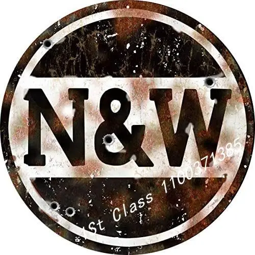 

Norfolk Western Railroad Round Round Metal Tin Sign Suitable for Home and Kitchen Bar Cafe Garage Wall Decor Retro Vintage
