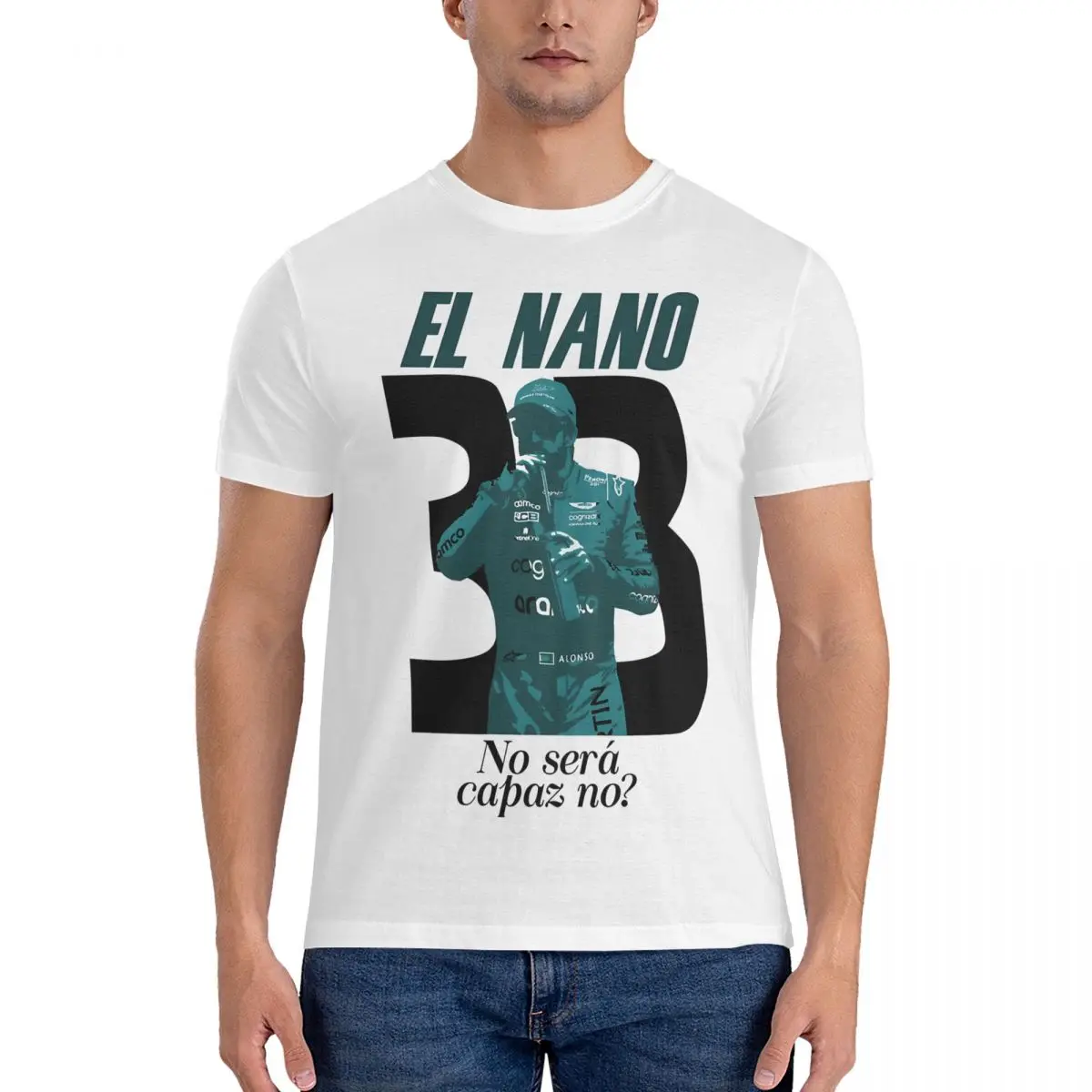 Питьевая F1 2023 Win 33 Футболка мужская хлопковая Винтажная футболка с круглым