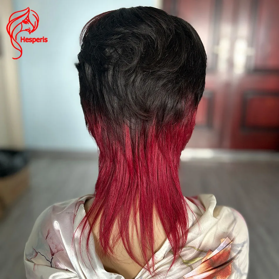 Hesperis красный 13x 6 кружевной передний парик из человеческих волос ласточкин хвост