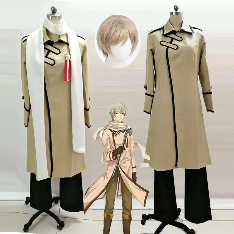 Фото A;3\v,7'd/APH Костюм для косплея по игре Axis Powers Hetalia, персонаж Иван Брагинский, бежевый тренч с белым шарфом, полностью сшитый;4'v,6\h/ №2