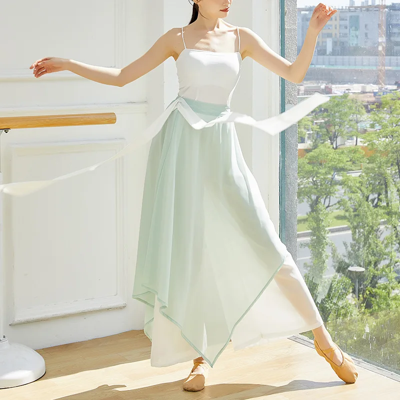 Women Dance Clothes Ancient Style Folk Dance Elegant Wide-Leg Pants Chinese Dance Practice Pants Classical Dance Practice Pants