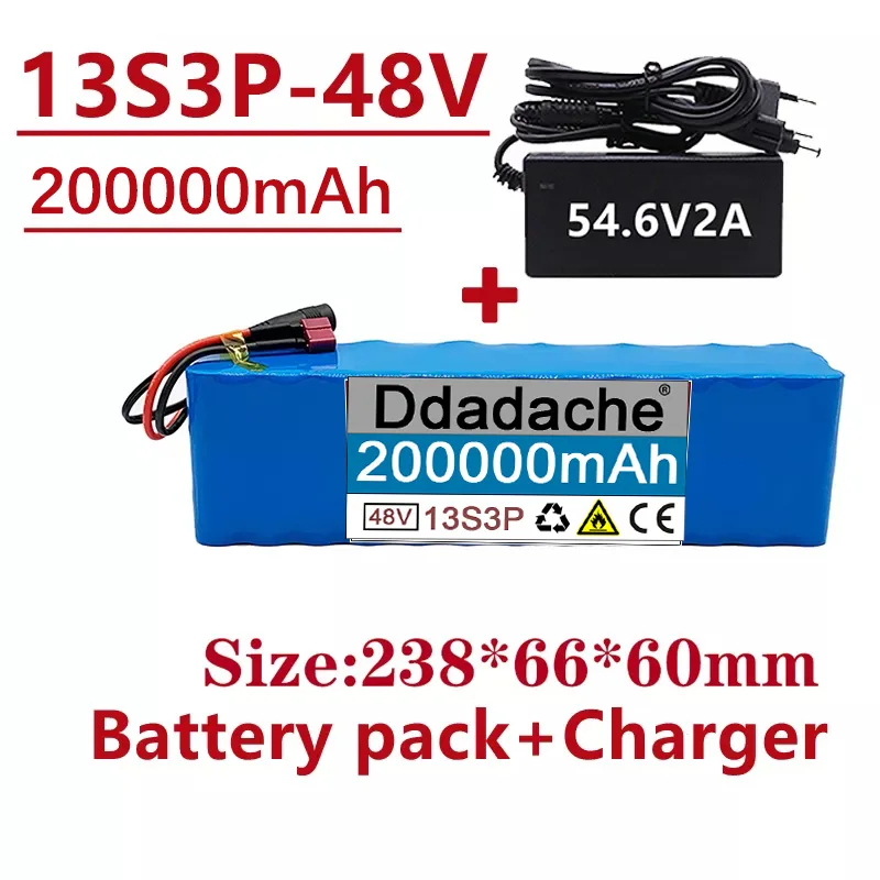 

New 48V 200000Mah 13S3P T+DC Lithium-ion Battery Pack 200Ah can be used for 48V electric bicycles and scooters 18650.00