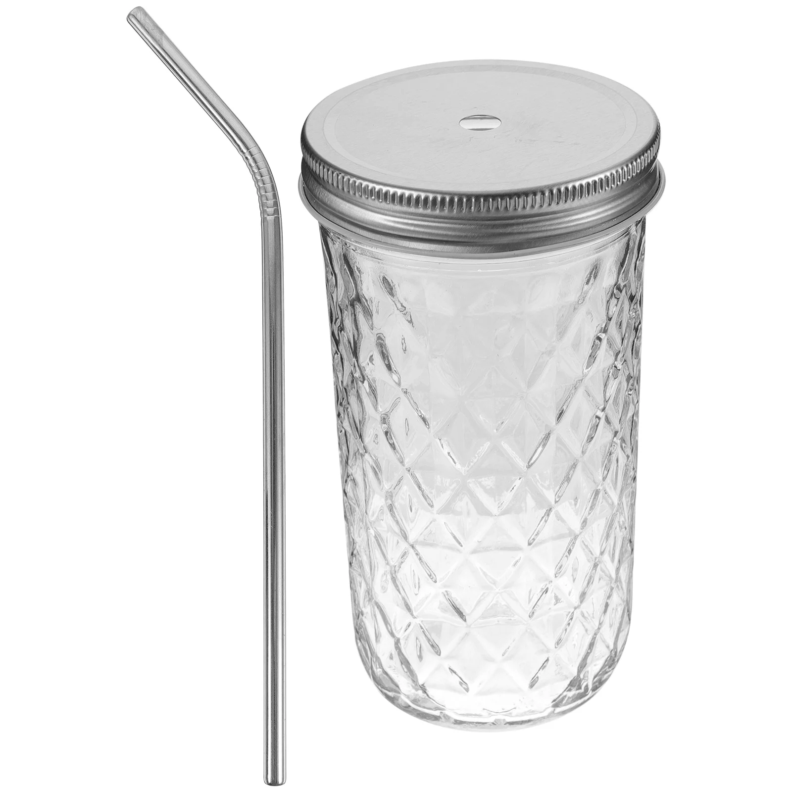 

Cold Drink Glass Clear Cup Multipurpose Portable Coffee Mug Drinking Utensils Beverage Mugs Straw Mason Travel Wide Mouth Jar