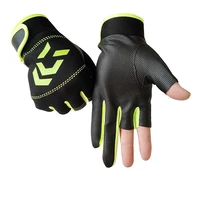 three fingered male fishing gloves thin breathable half finger gloves for summer riding and driving