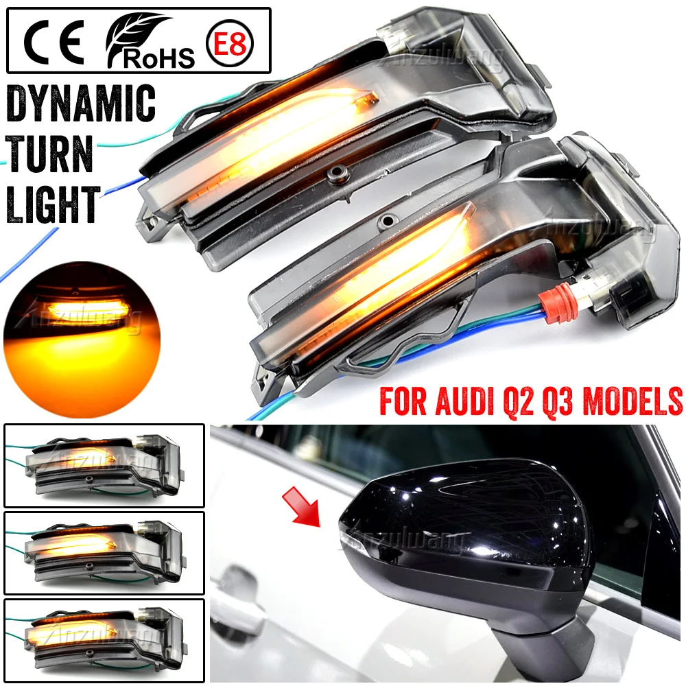 

2pcs/Lot For Audi Q2 GA Q3 F3 Dynamic LED Blinker Turn Signal Light Rear View Mirror Indicator Repeater Car Lamp