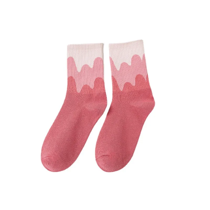New Fashion Women Cotton Socks Girls Street Sports Warm Middle Tube Socks Happy Female Spring Autumn Hip Hop Crew Sock