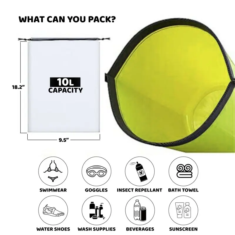 Ozark Trail Waterproof Portable Speaker Dry Bag with LED Lights, Waterproof Solar and USB Powered