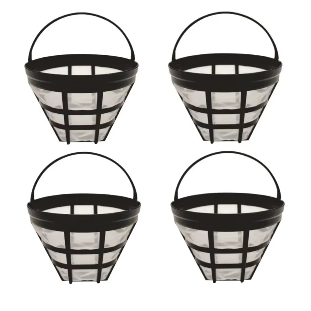 

4 шт. с ручкой, сетчатые фильтры для кофе, нейлоновая сетка, многоразовая корзина для кофемашины, термостойкая мелкая сетка