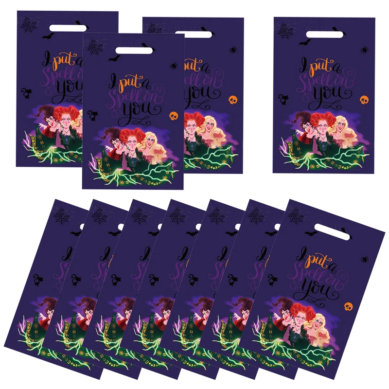 

Disney Hocus Pocus Plastic Gift Bags Loot Bag Kids Halloween Party Supplies Cartoon Theme Snack Bags Baby Shower Decorations