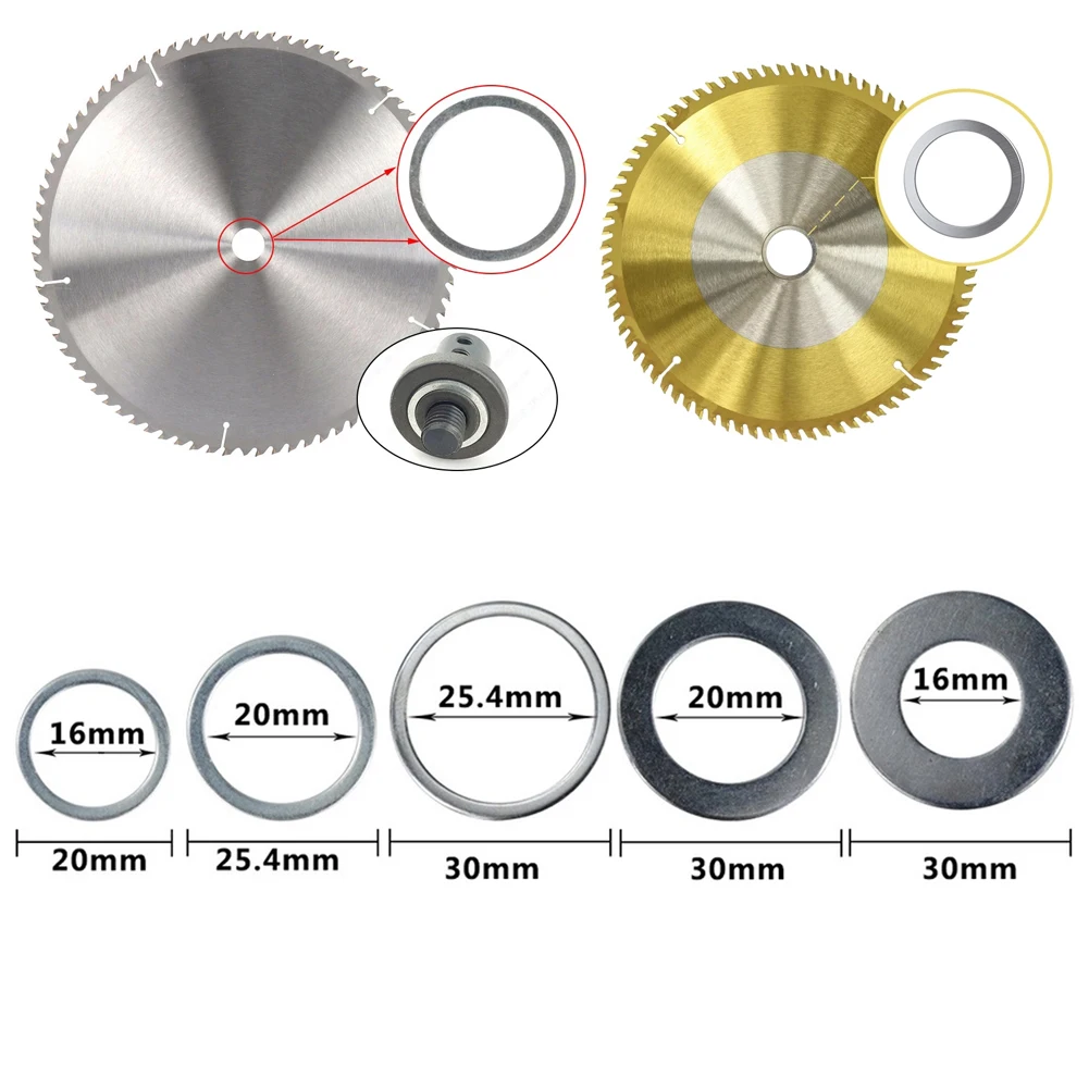 

5Pcs/Set 16mm-30mm Circular Saw Rings For Circular Saw Blade NkjerReduction Ring Conversion Ring Cutting Disc Woodworking Tools