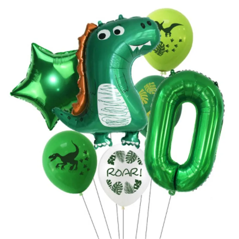 

7pcs/set Dinosaur Foil Balloons Boys Animal Balloons Happy Birthday Balloon Baby Kids Birthday Party Jurassic World Decoration