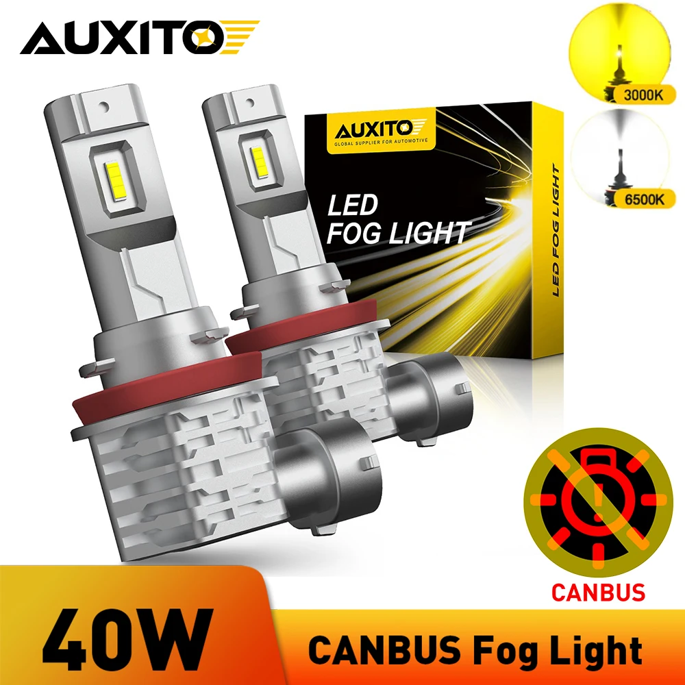 

2 шт., лампы для противотуманных фар AUXITO H8 H11 H16JP H10