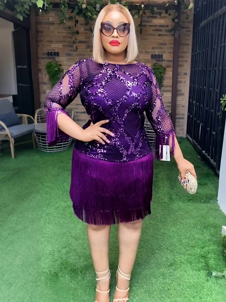 Элегантные платья с пайетками для женщин африканская одежда вечернее платье