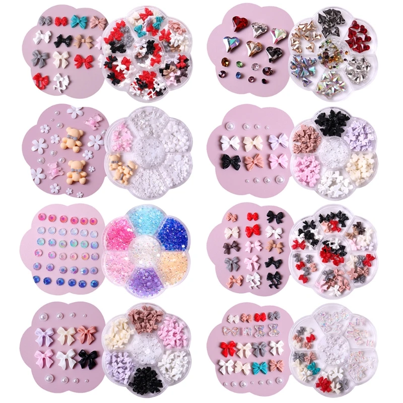 

DIY Nail Set Nail Art Charms For Acrylic Nail Bear Bows Jewelry Phone Case