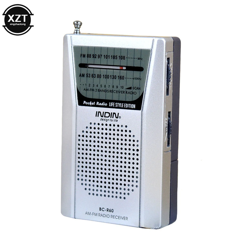 BC-R60 Pocket Radio Telescopic Antenna Outdoor Mini AM/FM Dual Band World Receiver with Speaker 3.5mm Earphone Jack |