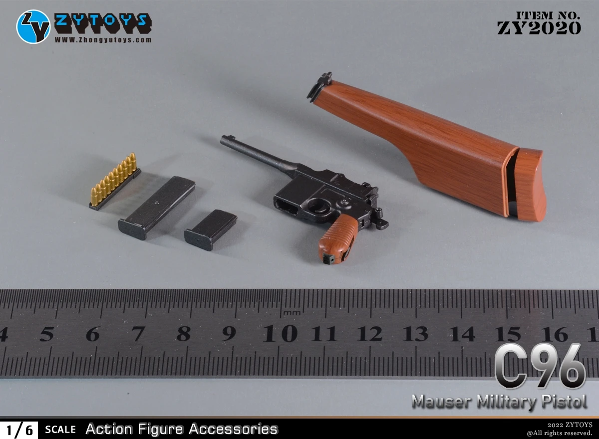

ZYTOYS 1/6 C96 Pistol Army Weapon Plastic Model Not Launch For 12 Inch Action Figure Accessories WWII Military New Toys In Stock