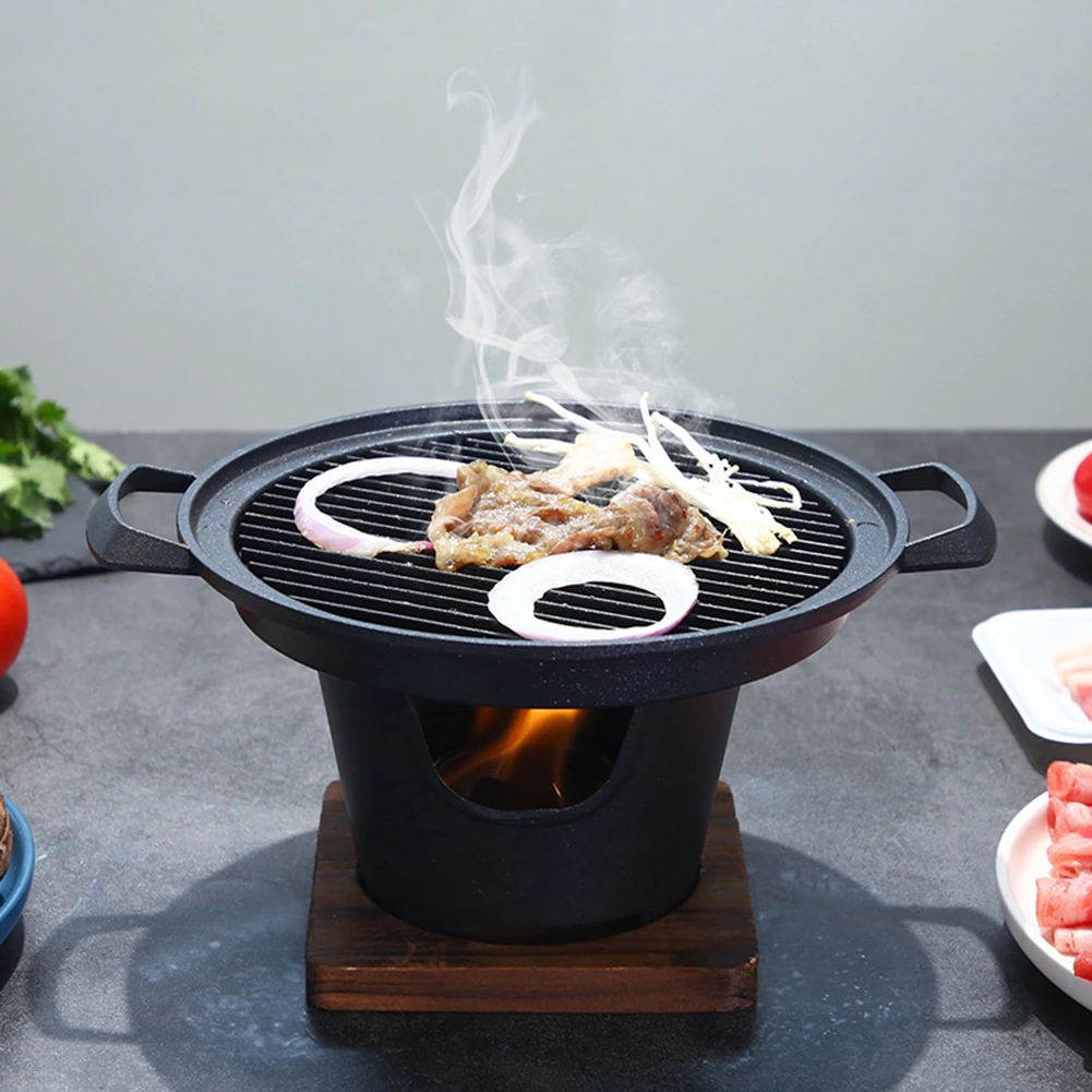 

Creative Japanese Style Barbecue Grill Alcohol Stove One Person Home Grill Outdoor Mini BBQ Oven Plate Roasting Cooker Meat Tool