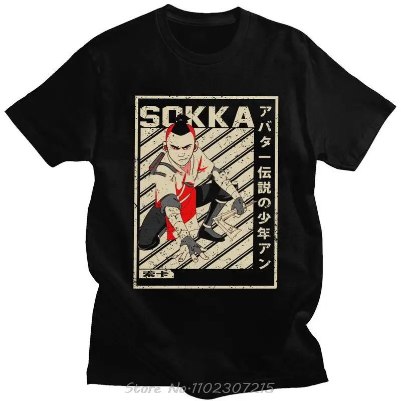 

Personality Retro Avatar The Last Airbender Sokka T Shirt Men Short Sleeve Cotton T-shirt Summer Anime Film Tee Fashion Tshirt