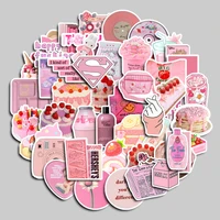 50pcs delicious pink heart sweet cake stickers photo frame decoration idol card scrapbooking diary diy hand account stationery