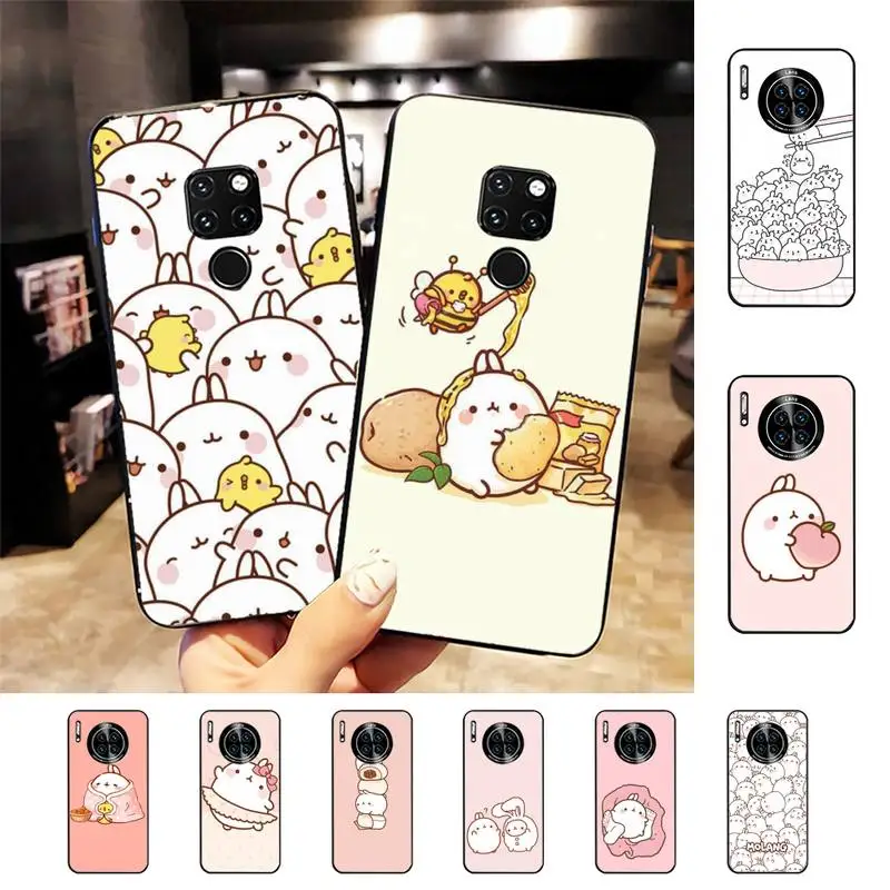

Kawaii Molang Cartoon Anime cat Phone Case for Huawei Mate 20 10 9 40 30 lite pro X Nova 2 3i 7se