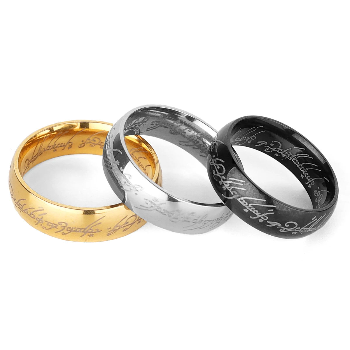 

316 Stainless Steel Ring Fashion Simple Shiny Lord Ring High Quality Punk Men Boyfriend Creative Jewelry Gift Wholesale