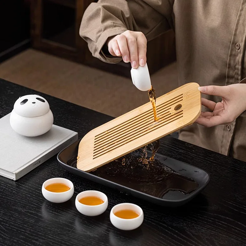 Роскошный керамический чайный набор с боковой ручкой и подставкой в виде панды