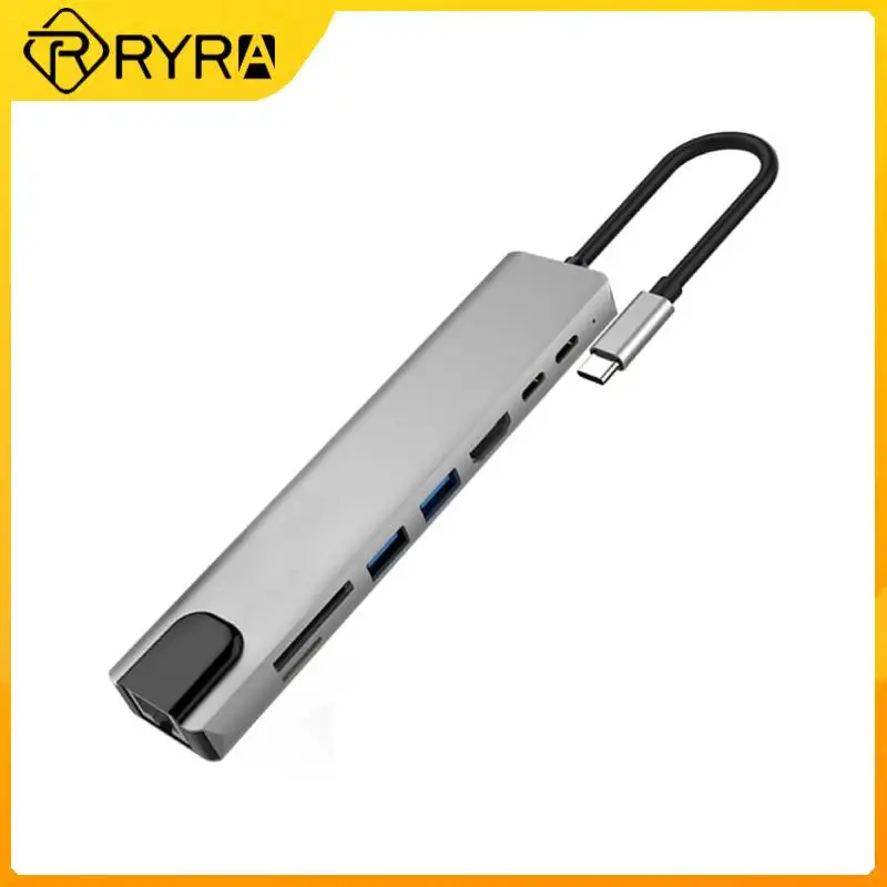 

Док-станция RYRA USB Type-C с адаптером 3,0, 8 в 1, кардридер SD/TF для Macbook Air IPad, ноутбука, ПК
