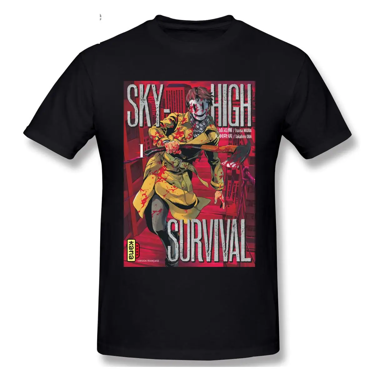 

Sky High Survival Anime T-Shirt for Men Top Quality Short Sleeve Cotton Round Neck T Shirts Tees