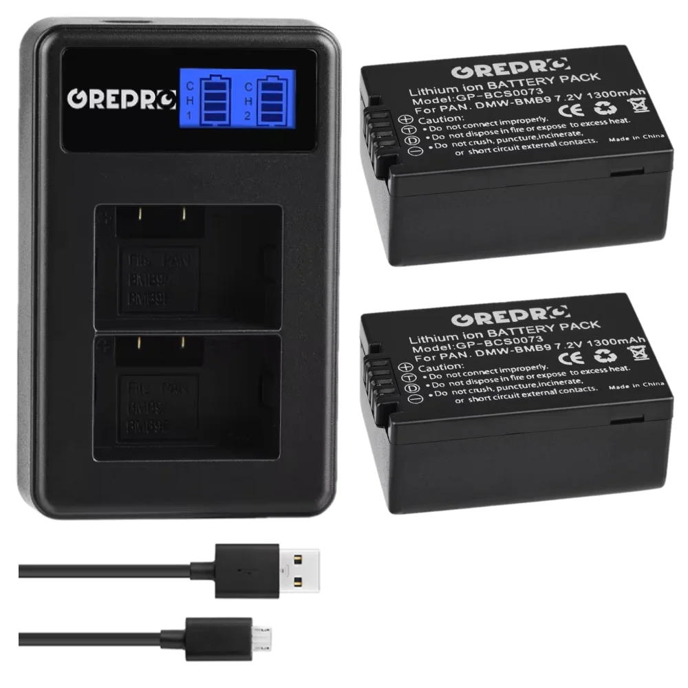 DMW-BMB9E DMW-BMB9 Аккумулятор и зарядное устройство для Panasonic Lumix DC-FZ82 DMC-FZ72 DMC-FZ62 DMC-FZ150