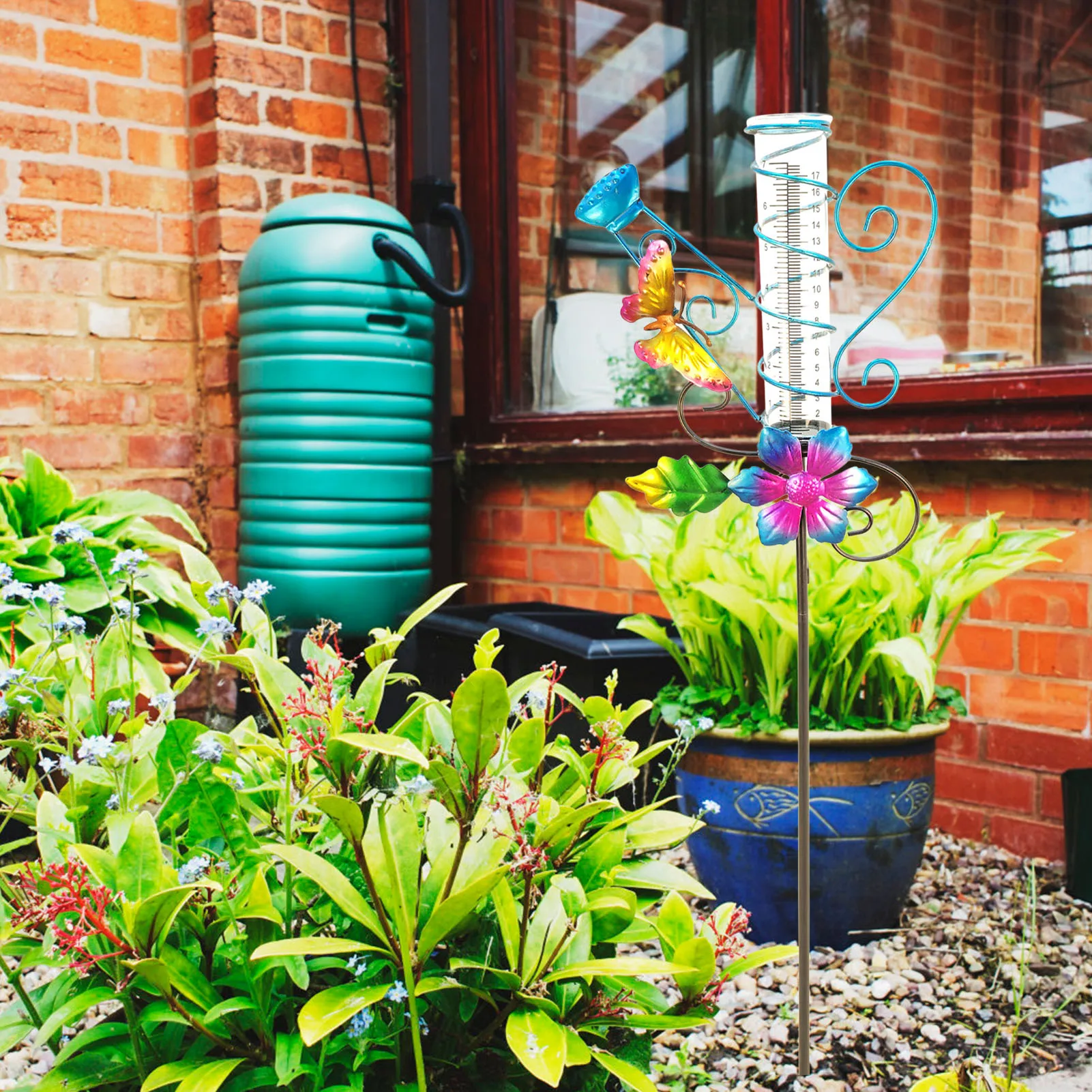 

Уличный декоративный дождемер с бабочкой, садовый декоративный прибор для двора, газона, патио, дорожек