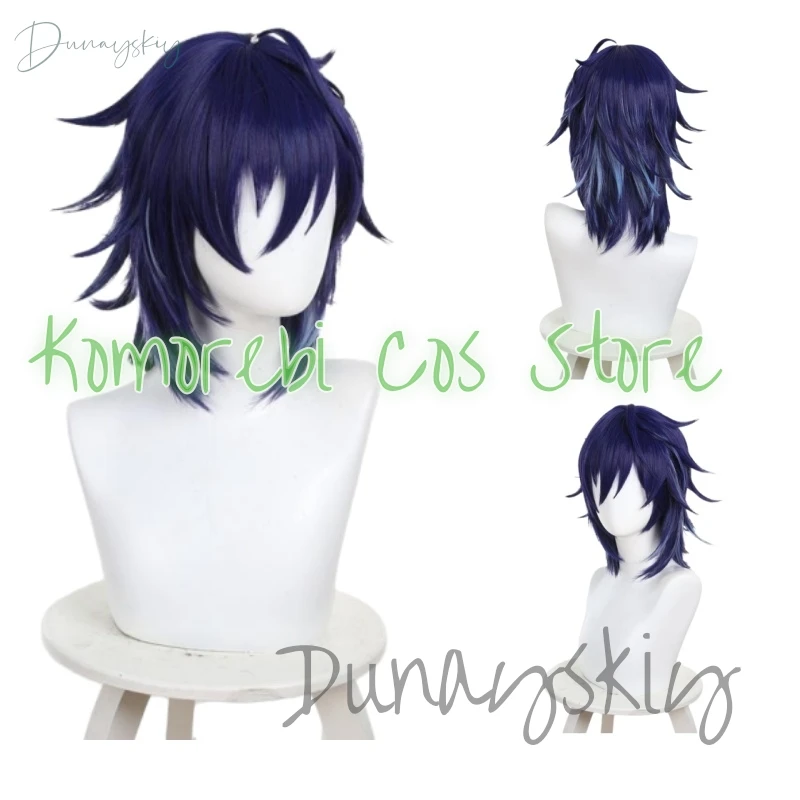 Genshin Impact Ororon Косплей Парик Игра Темно-Синие Короткие Волосы Натан Хэллоуин