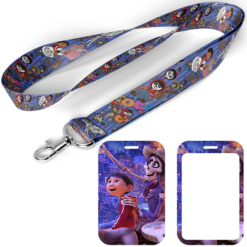 

D1541 Disney Coco Lanyard for Key Keychain Badge Holder ID Credit Card Pass Hang Rope Lariat Mobile Phone Charm Accessories Gift