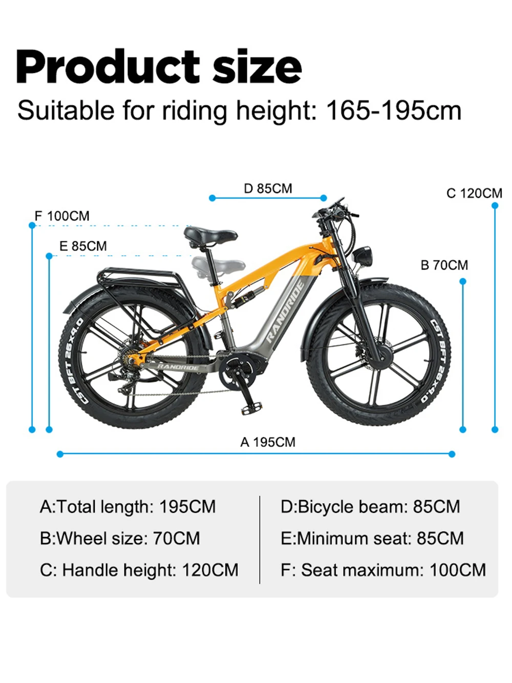 Электровелосипед RANDRIDE YX80MM-2 2000W с аккумулятором 48V 20Ah, внедорожными шинами 26x4 дюйма, горный электровелосипед - склад в РФ (art.: 3920dbdcfb981) - 3920dbdcfb981