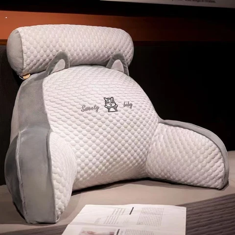 Поддерживающая подушка для поясницы, треугольная подушка для чтения, мягкая подушка для изголовья кровати, можно разобрать, стирать, большая подушка для спинки, для офиса