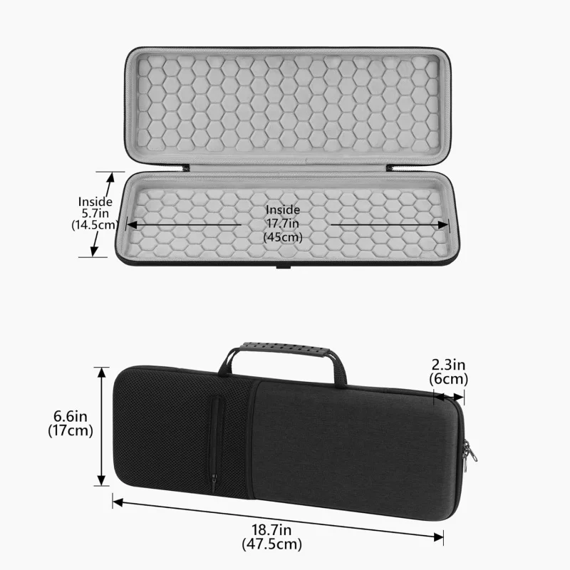 Фото Жесткий чехол для клавиатуры Geekria, совместимый с Keychron K10 HE Redragon K668 Aula F108 PRO, сумка для переноски клавиатуры на 104 клавиши №5