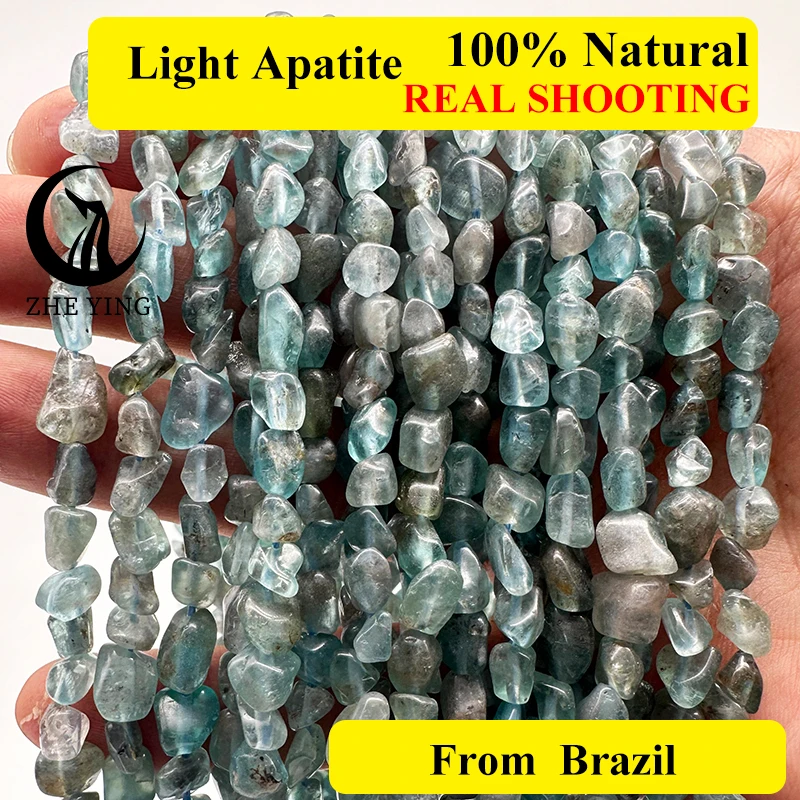 

2023 New Natural Light Apatite Nugget Irregular Larimar Peridot Turquoise Beads for Jewelry Making DIY Bracelet 15''