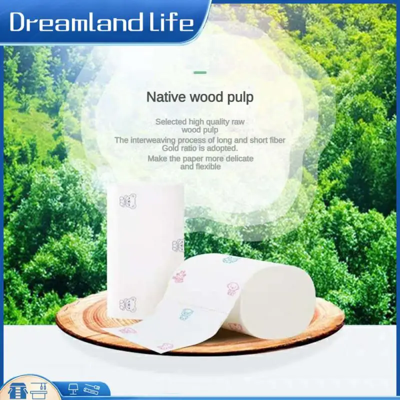 

Белые мягкие салфетки для ванной комнаты, без запаха, объемные рулоны бумаги, без запаха, милая фотопечать, товары для гостиной, Декор