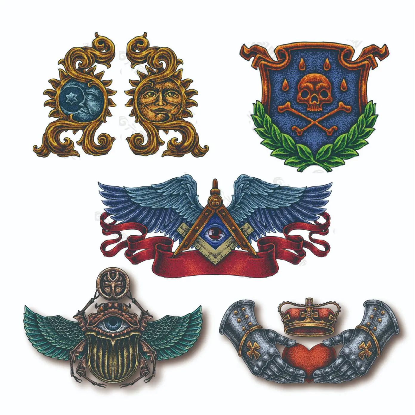 Ретро штамп в виде жука черепа крыльев глаз металлическая высечка для