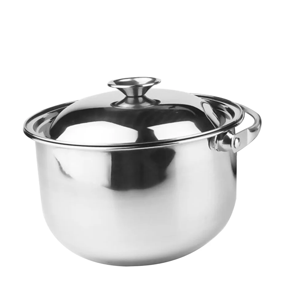 

Stainless Steel Cooking Pot Induction Cooker Heating Utensils Pan Braising Lid Lidded Soup Convenient Stew Kitchen Supply