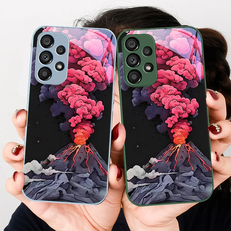 Простой розовый вулканический серый чехол для телефона Samsung Galaxy S23 24 Plus S20 21 FE S25 Ultra