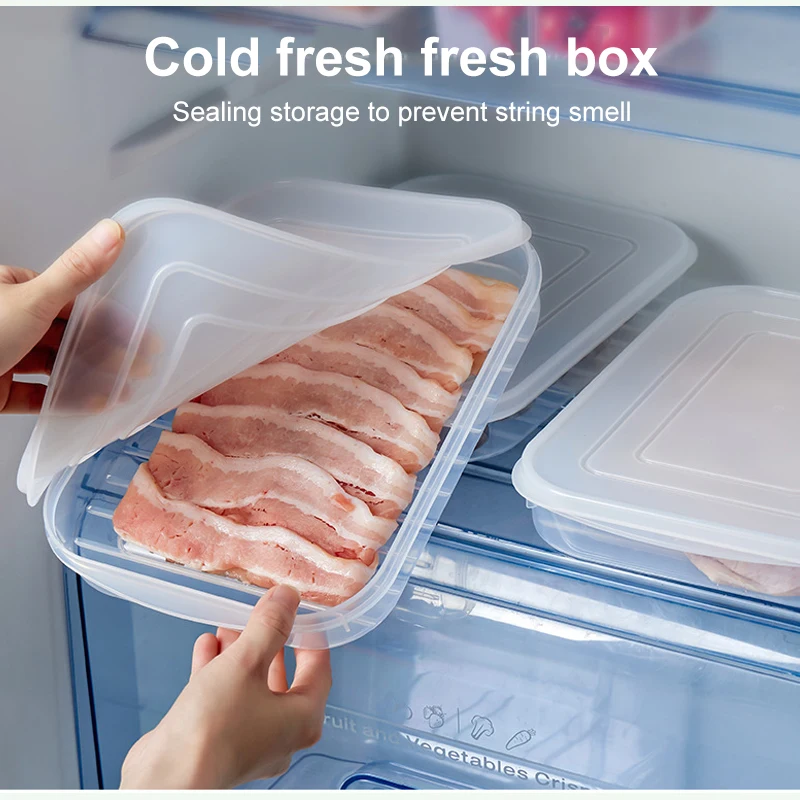 

Freezer Dumpling Box Food Storage Container Stackable Food Saver Box With Lid Square Plastic Single-layer Sealed Transparent Box