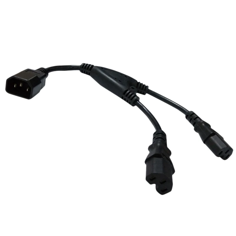 

Power Extension Cord, C14 to 2XC15 1-In-2 Extension Cord with Grooves for Computers, Cameras(0.)