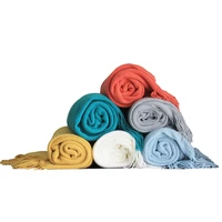 summer air conditioning wool knitting decorative sofa bed flag nordic tassel blanket
