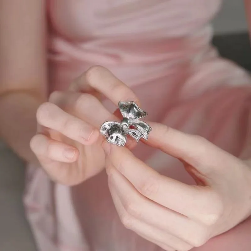 Fever Same Style 2023 Korean New Exquisite Bow Pearl Stud Earrings for Women Heart Shape  Anime Earring Girl Temperament Jewelry