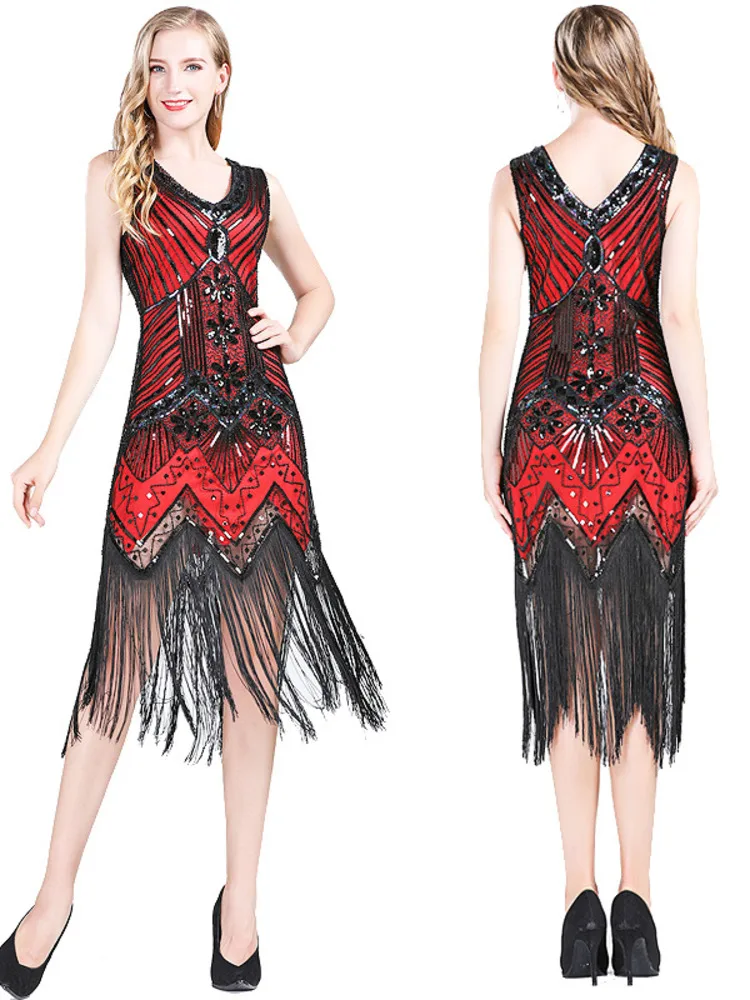 

Beaded Sequin Vintage Long Evening Dresses For Women 2022 Party Elegant Summer Dress Tassel Bodycon Woman Dress Vestidos