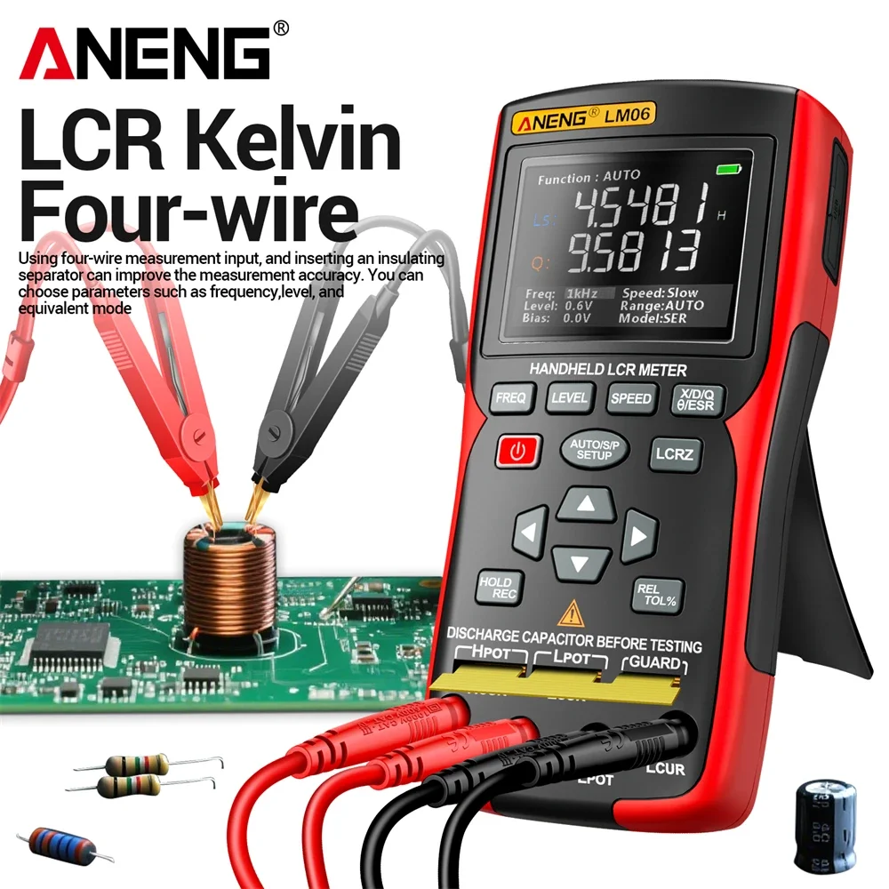 Фото Цифровой LCR-метр ANENG LM06, умные пинцеты, высокоточный тестер ESR, сопротивления, емкости и индуктивности для ремонта электроники. №2