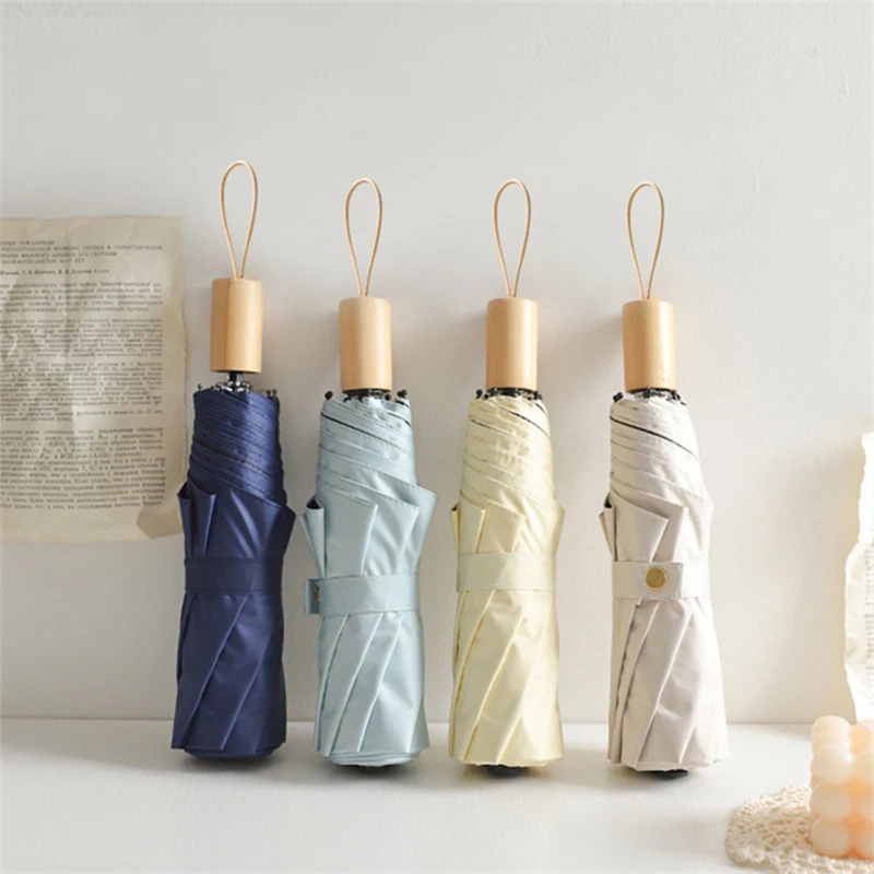 

French Retro Umbrella Folding Sun Umbrella for both Rain and Sun Protection, UV Protection, Female Minimalist Abstinence System